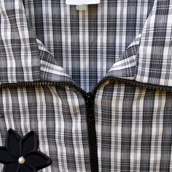 🤍🖤Vintage BonWorth Lightweight Embroidered Jacket Full Zipper Pockets Large - Picture 4 of 13